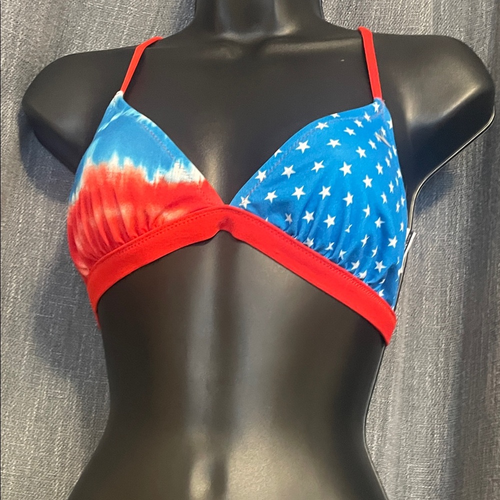 Speedo Red and Blue Star Bikini Top